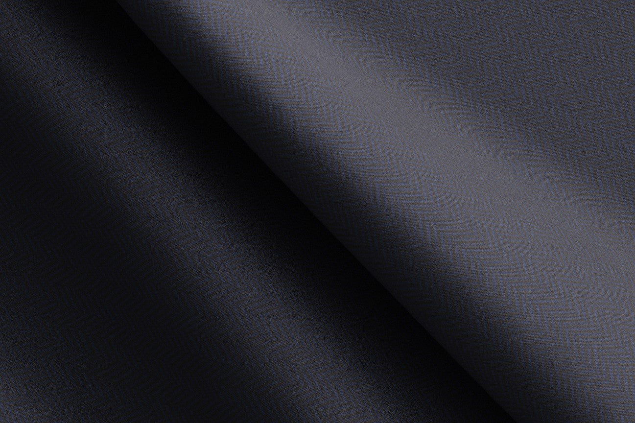Tailored jacket in 130s blue herringbone wool Caccioppoli