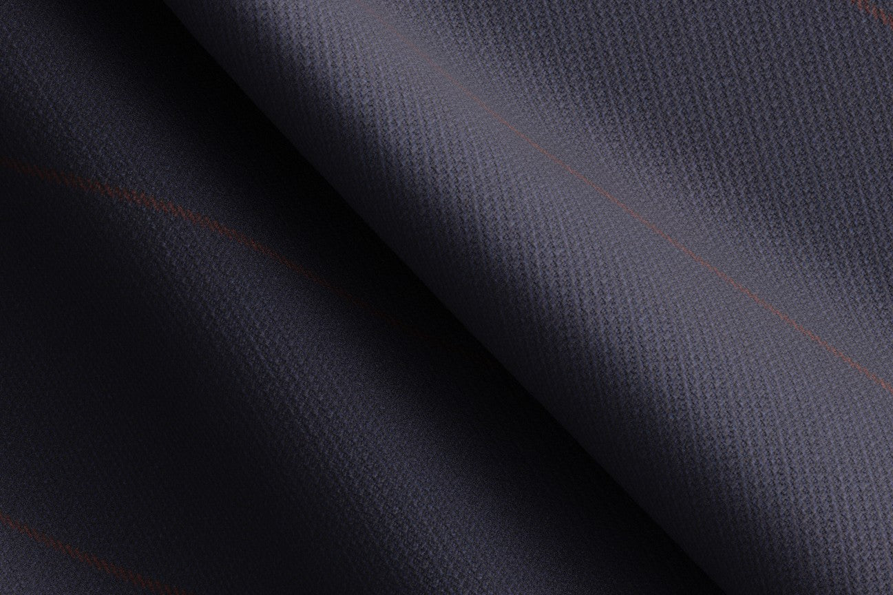 Bespoke 150s blue wool and silk trousers Caccioppoli