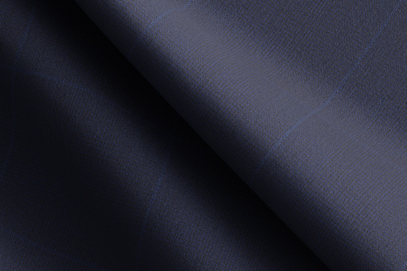 Traje a medida lana 130s con ventanilla azul Caccioppoli