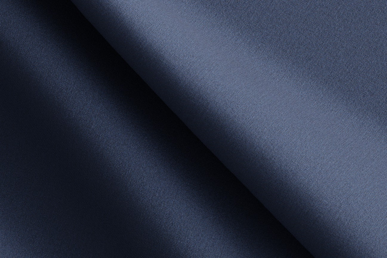 Bespoke 150s blue wool and silk trousers Caccioppoli