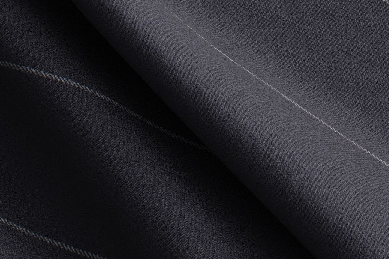 Bespoke 150s blue wool and silk trousers Caccioppoli