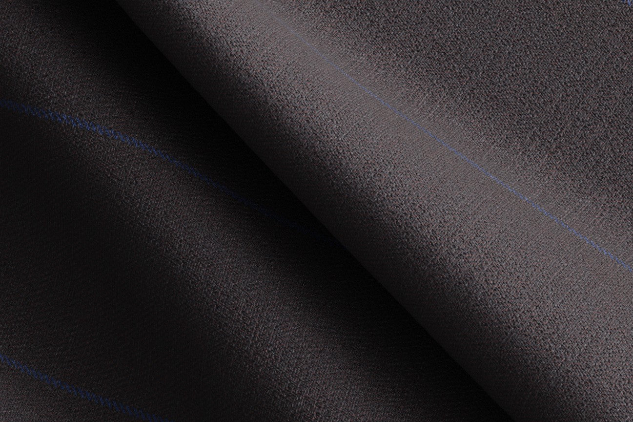 Made to measure 130s wool suit with brown pinstripe Caccioppoli