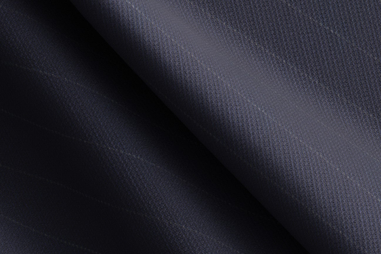 Traje a medida de lana gessato azul 130s Caccioppoli