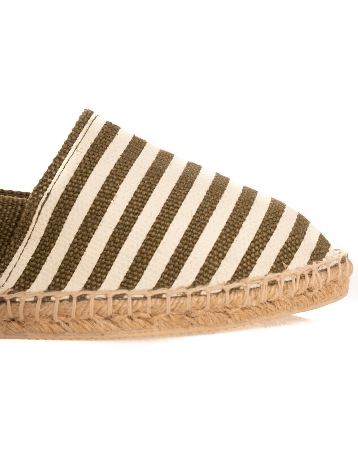 MILITARY GREEN STRIPED ESPADRILLES