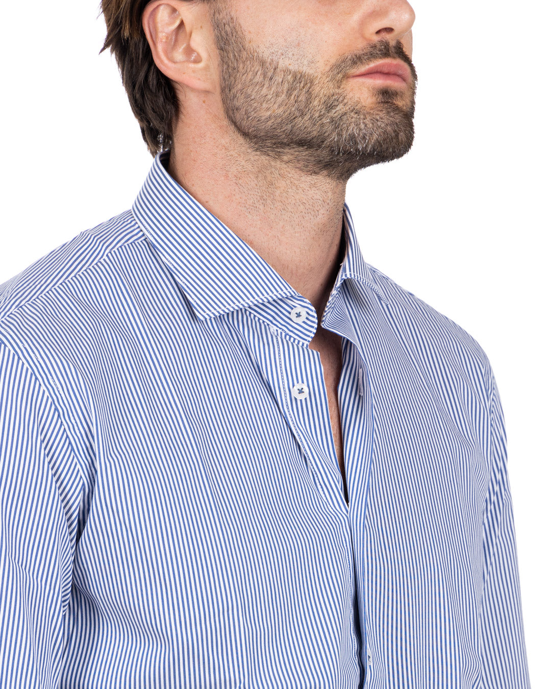 Revolve - camisa de rayas azules de algodón